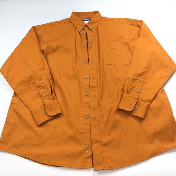 Wrangler 2xt TALL 18.5/38 Button Long Sleeve Casual Shirt Orange Rust MINT - Picture 1 of 8